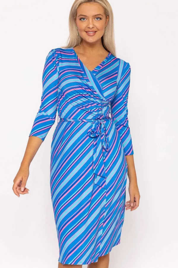 Printed Blue Jersey Dress