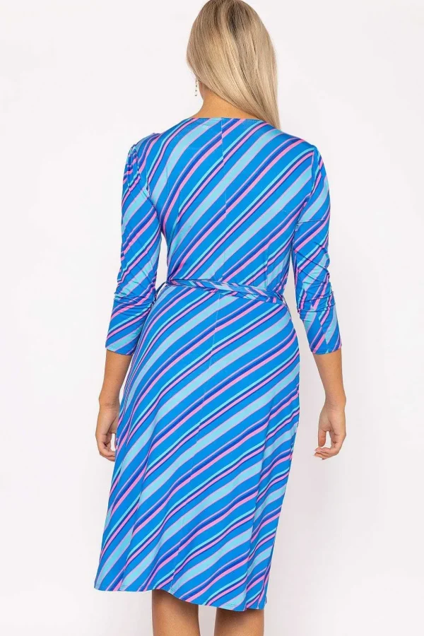 Printed Blue Jersey Dress