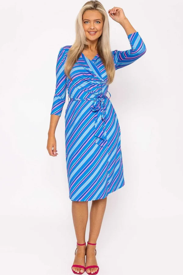 Printed Blue Jersey Dress