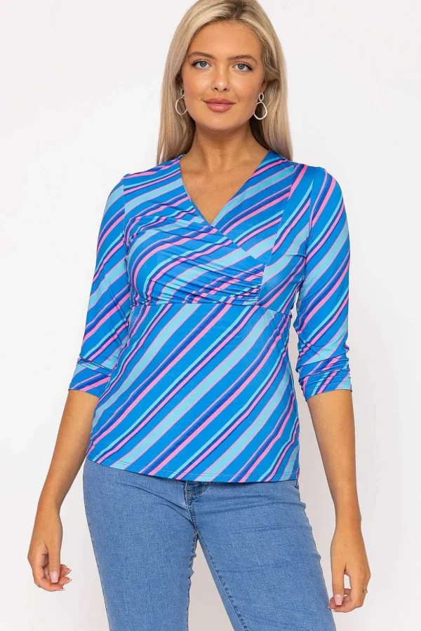 Printed Blue Jersey Top