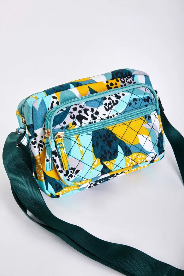 Printed Quilted Front Camera Bag