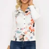 Printed Shirt Blouse In White