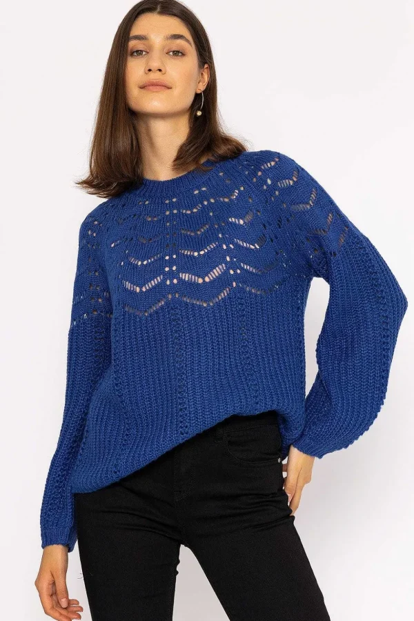 Puff Sleeve Knit In Cobalt