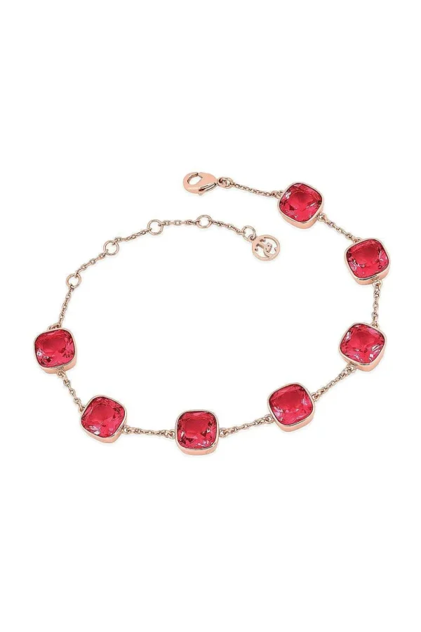 Raspberry Cushion Stone Rose Gold Bracelet