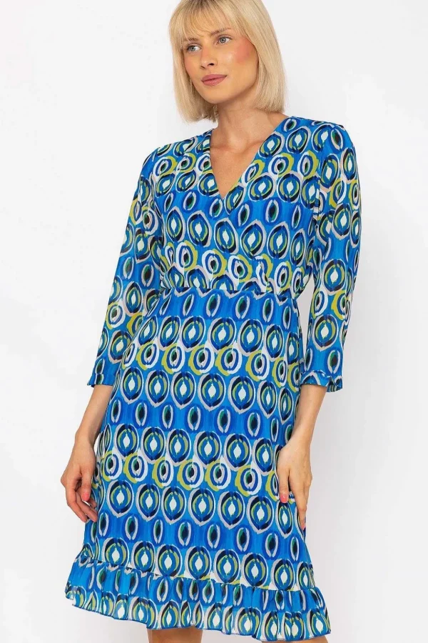 Roisin Blue Print Knee Length Dress