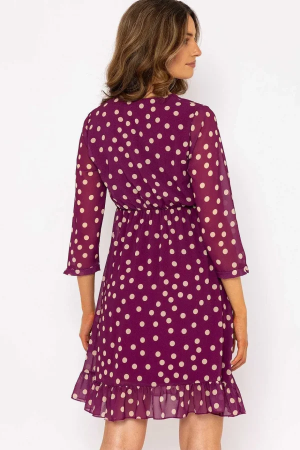 Roisin Magenta Print Knee Length Dress