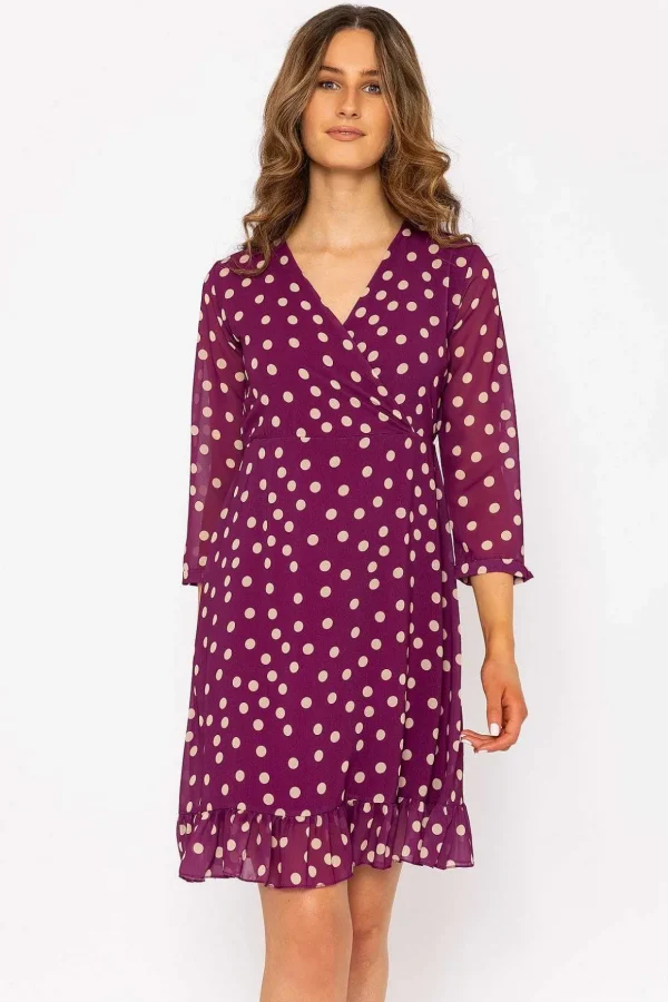 Roisin Magenta Print Knee Length Dress