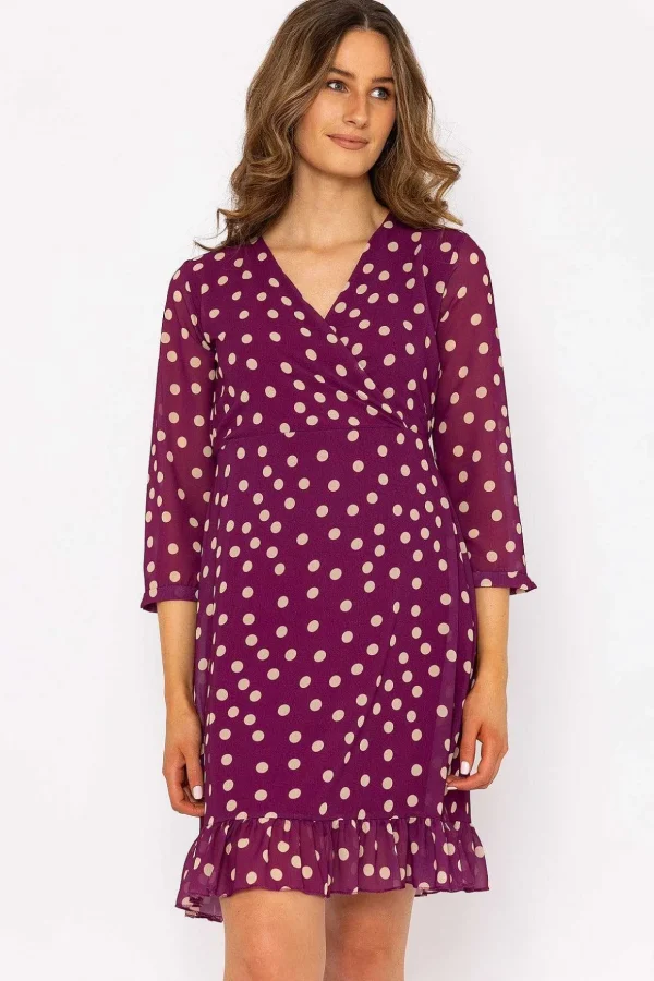 Roisin Magenta Print Knee Length Dress