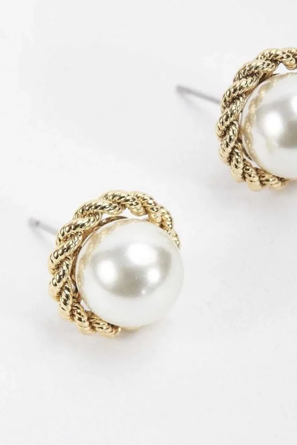 Rope Detail Pearl Earrings