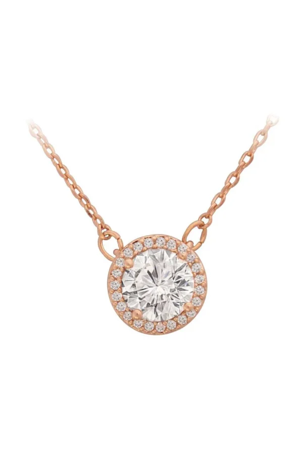 Rose Gold Disc Drop Pendant