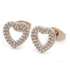 Rose Gold Double Pave Heart Earrings