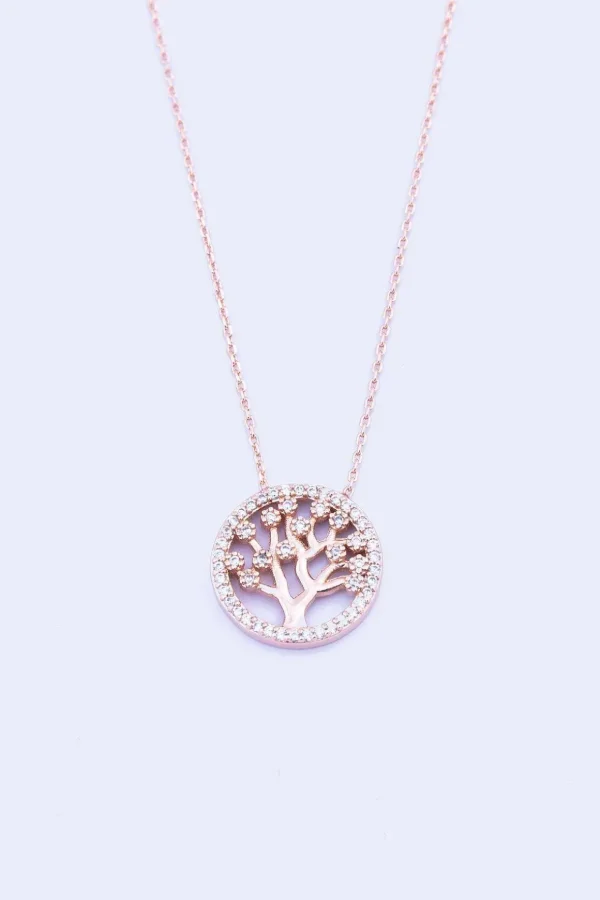 Rose Gold Tree Of Life Necklace