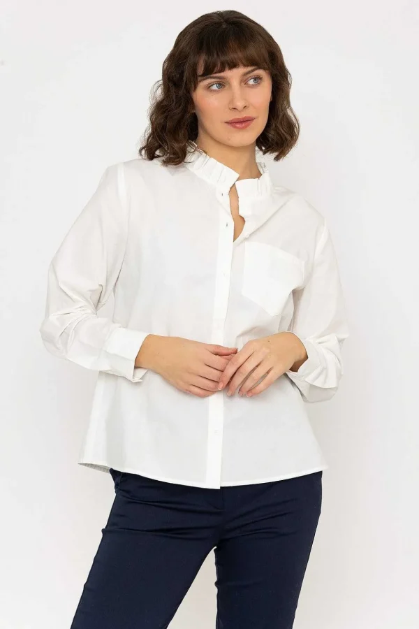 Ruffle Shirt In White