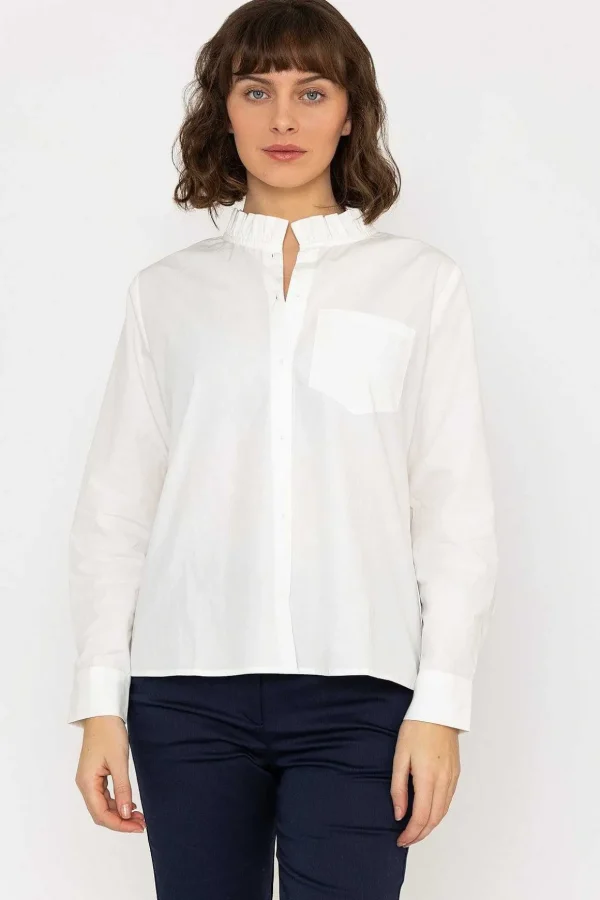 Ruffle Shirt In White