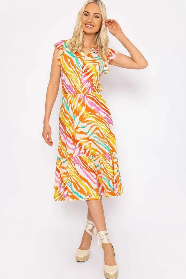 Sacha Zebra Printed Midi Dress