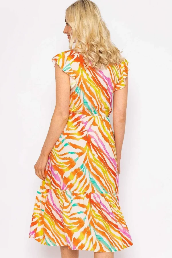 Sacha Zebra Printed Midi Dress