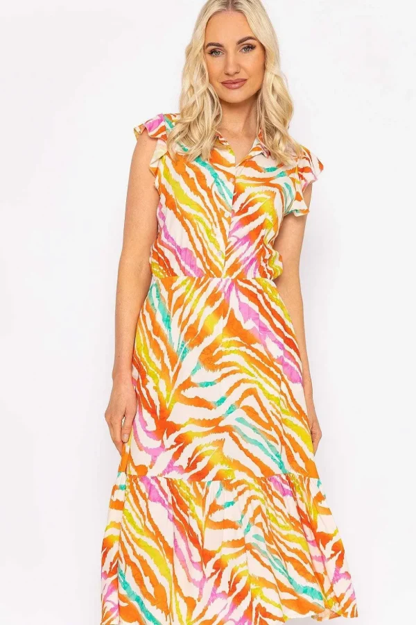 Sacha Zebra Printed Midi Dress