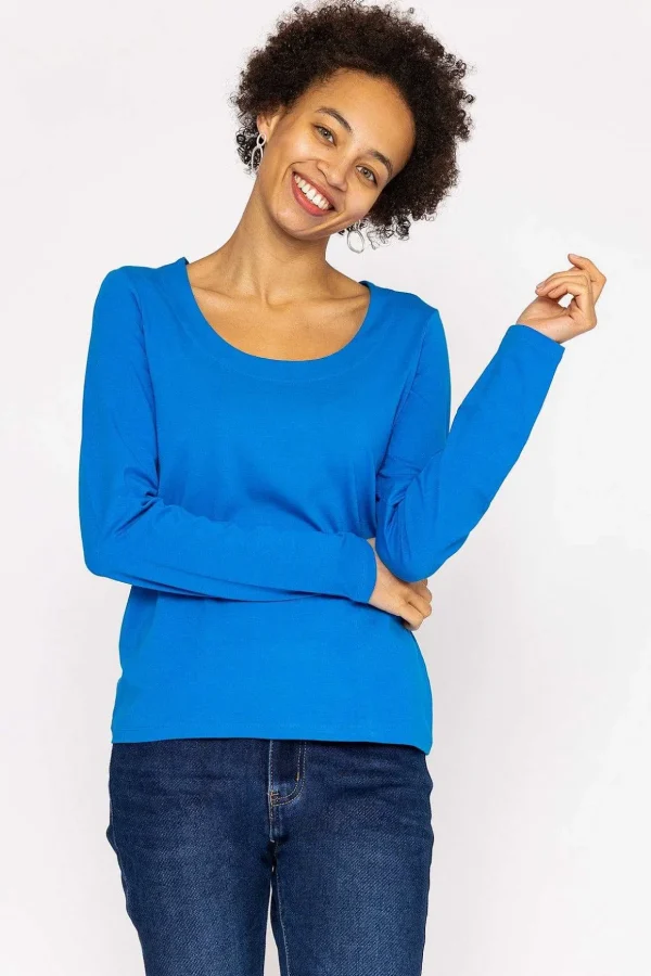 Scoop Neck Tee In Cobalt