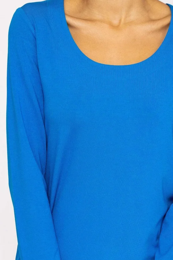Scoop Neck Tee In Cobalt