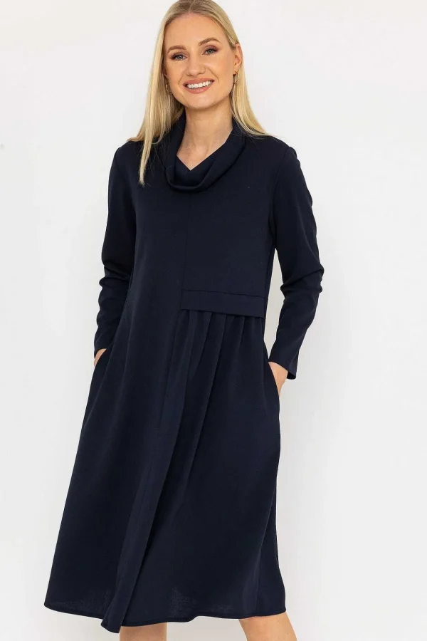 Scuba Roll Neck Midi Dress