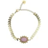 Semi Precious Pink Jade Stone Bracelet