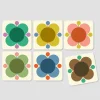 Set Of 6 Cork Coasters - Atomic Flower