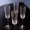 Set Of 4 Gold Trimmed Champagne Flutes