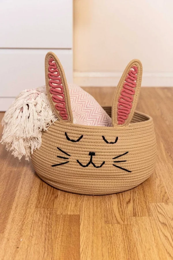 Set Of 2 Woven Bunny Baskets