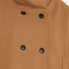 Short Funnel Neck Jacket In Camel