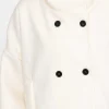 Short Funnel Neck Jacket In White