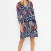 Sienna Navy Animal Print Knee Length Dress