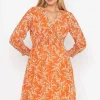 Sienna Orange Knee Length Dress