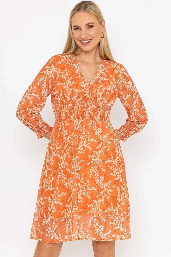 Sienna Orange Knee Length Dress