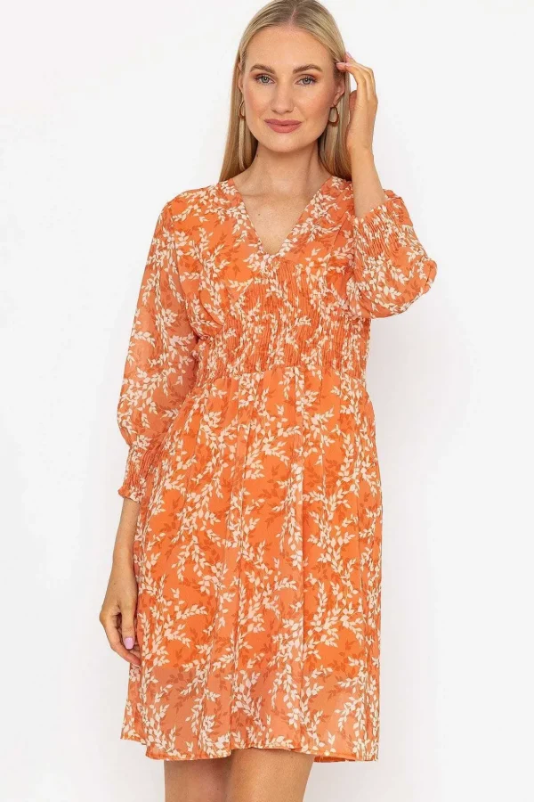 Sienna Orange Knee Length Dress