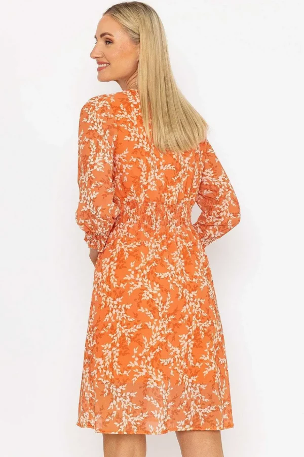 Sienna Orange Knee Length Dress