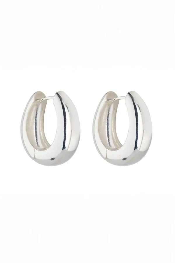 Silver Chunky Hoop Earrings