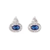 Silver Oval Sapphire Earrings