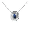 Silver Pendant With Sapphire Stone Detail