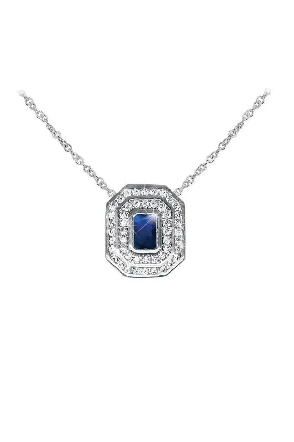 Silver Pendant With Sapphire Stone Detail