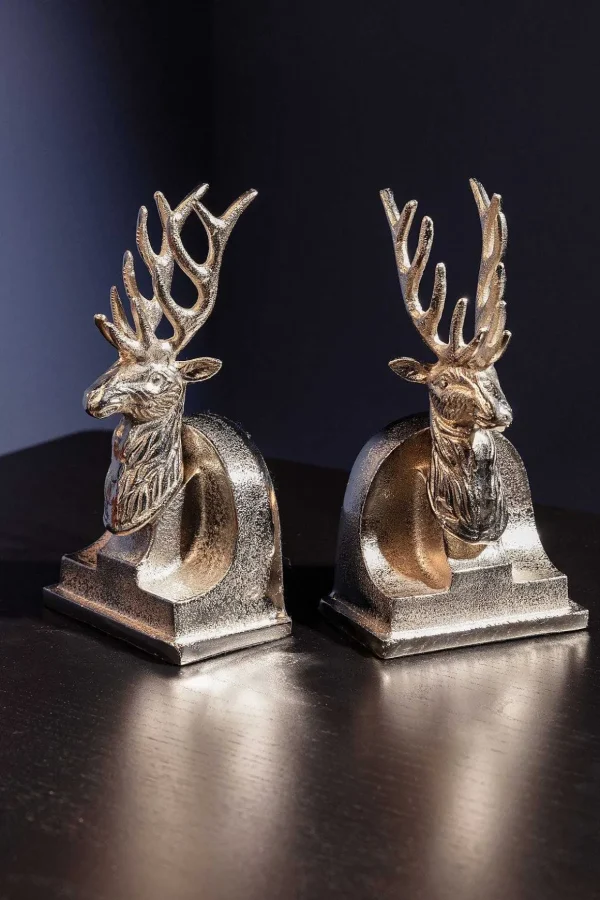 Silver Stag Bookends