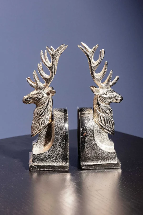 Silver Stag Bookends