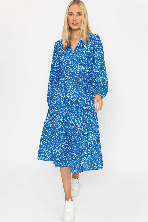 Sinead Midi Dress In Blue Print