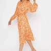 Sinead Midi Dress In Orange