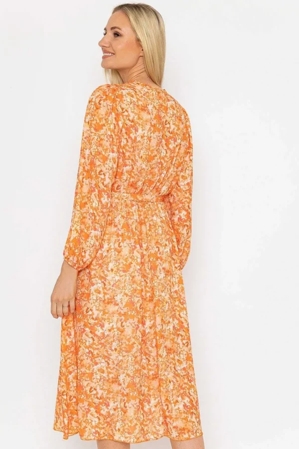 Sinead Midi Dress In Orange