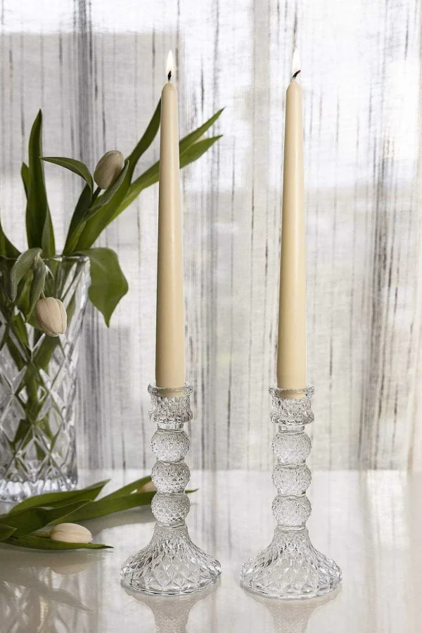 Sophie Glass Candlestick Pair