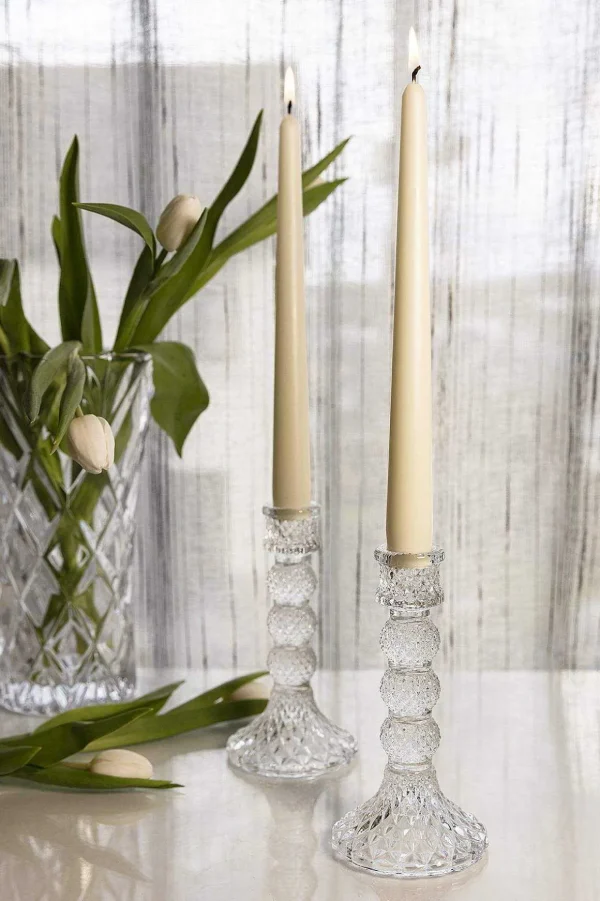 Sophie Glass Candlestick Pair