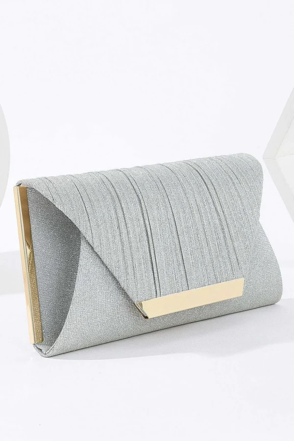 Sparkly Envelope Clutch In Silver