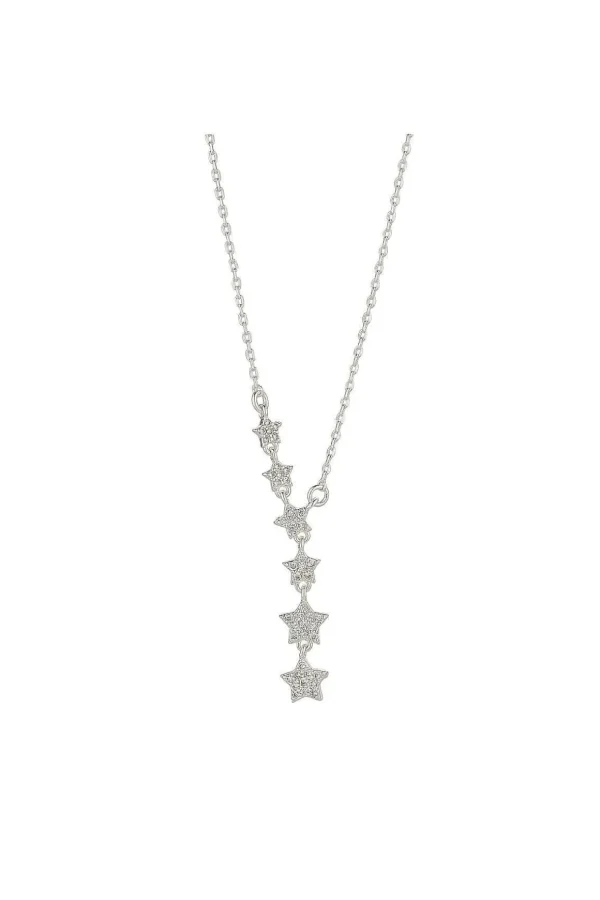 Star Drop Silver Necklace