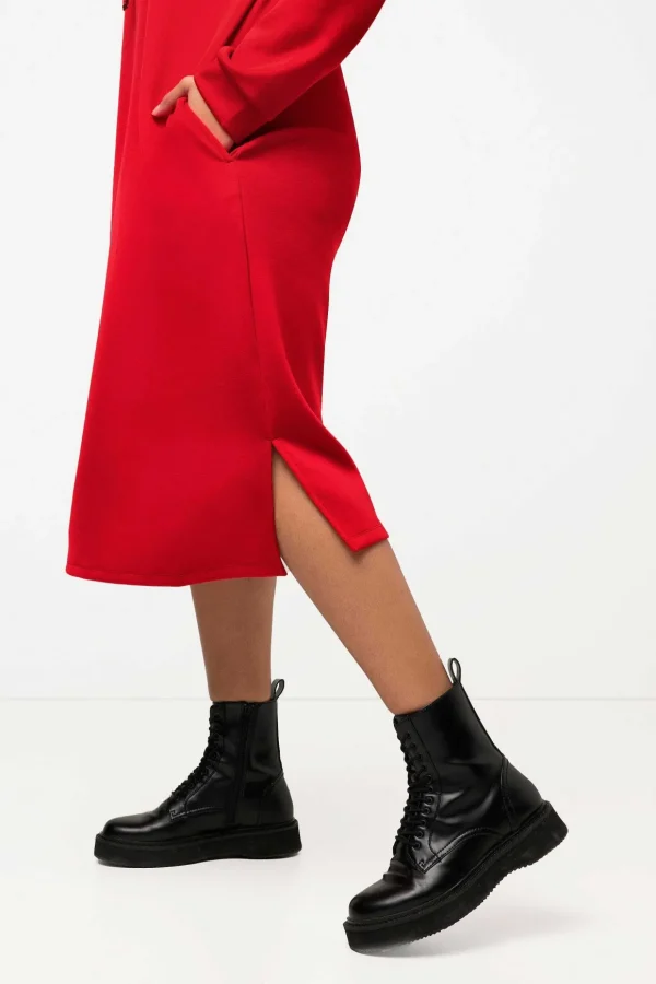 Straight Fit Sweatshirt Dress In Red