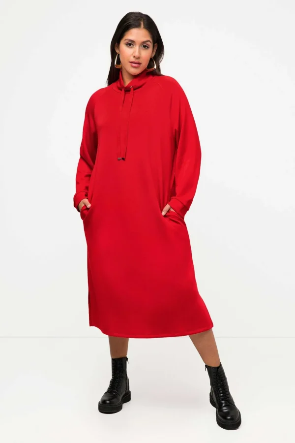 Straight Fit Sweatshirt Dress In Red